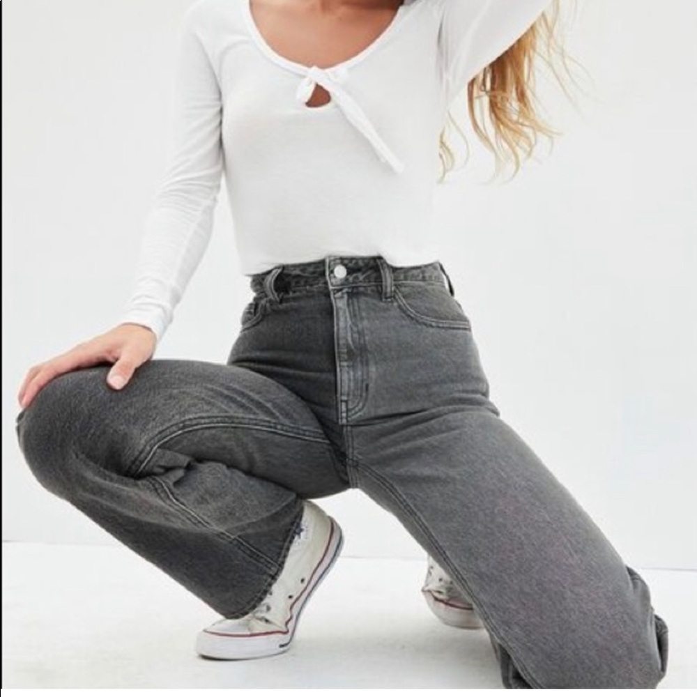 Pacsun black and gray colorblock mom jeans size 27